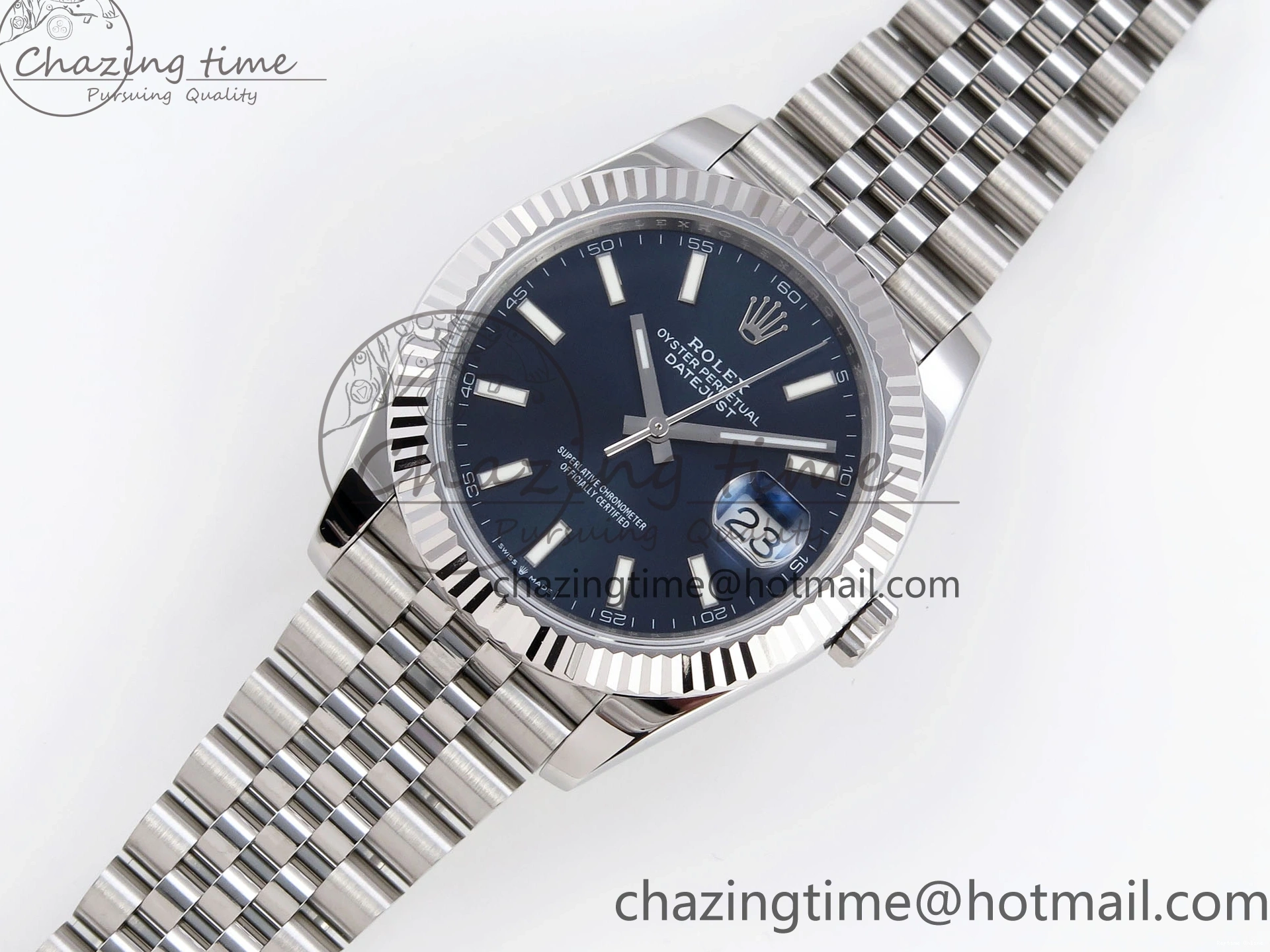 0121 DateJust 41mm 126334 904 SS ARF 1:1 Best Edition Blue Dial Sticks Markers on Jubilee Bracelet SH Unique 1864